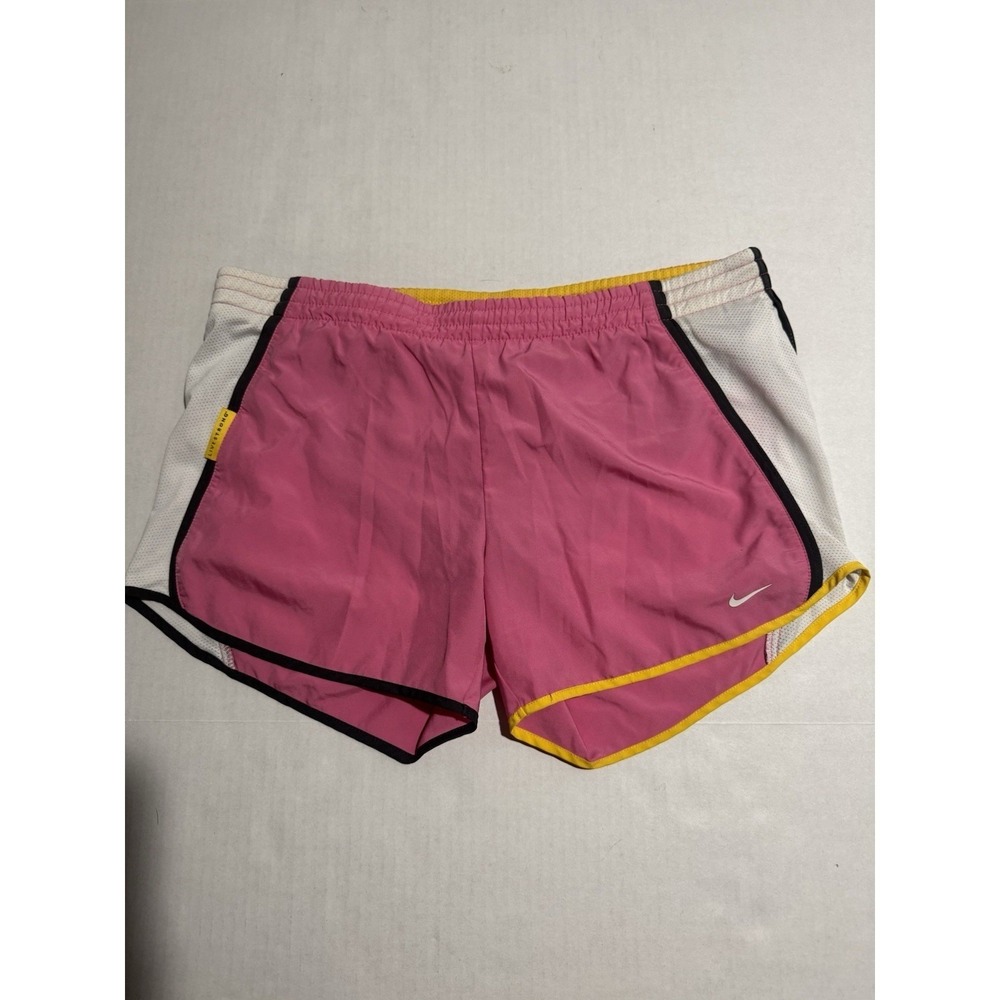 Nike Dri-Fit Running‎ Shorts, Pink White Yellow Black, Women's Small #996